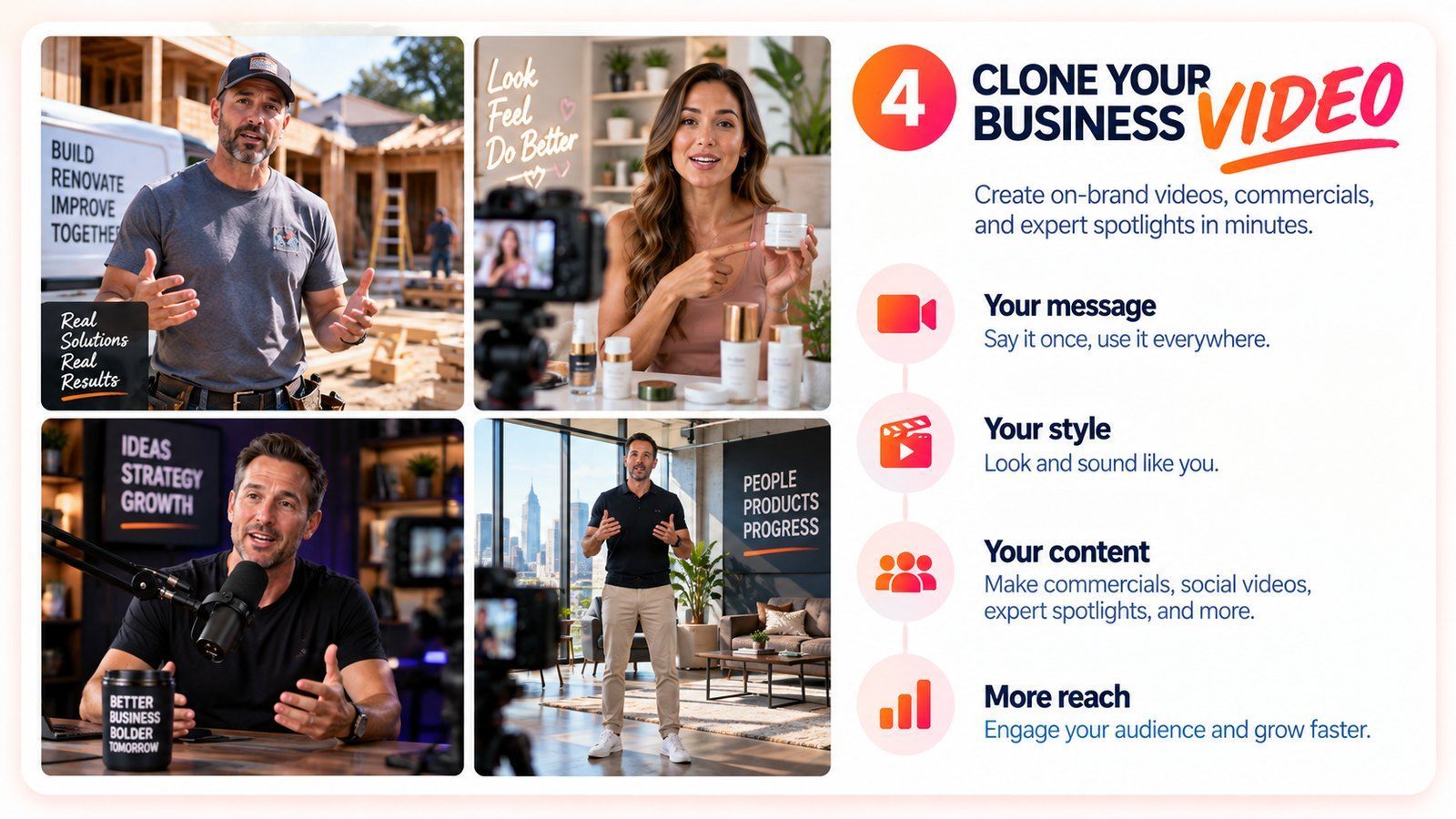 Clone Your Business VIDEO - Four Video Frames